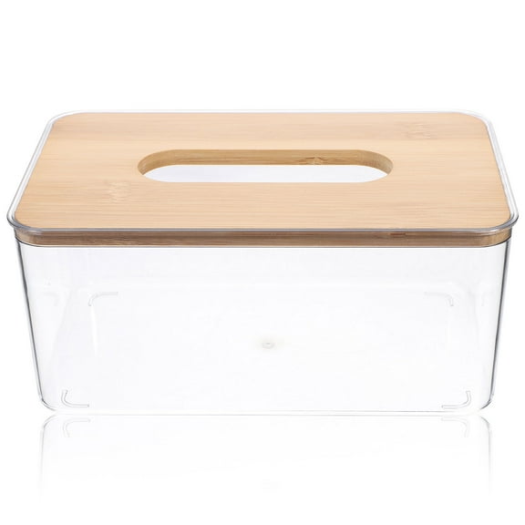 PAMINGONO Compact Cube Tissue Container PET Paper Storage Office Desk 1Set