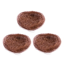 WRISTBIQUE 3PCS Creative Birds Nest Ornaments Coffee Colored Thread Home Decoration Easter Egg Holder 5.5×5.1×2in