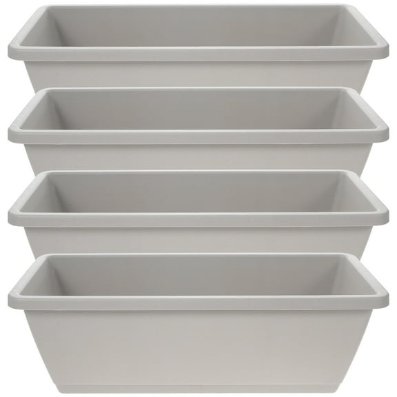 FRCOLOR flower pot with tray 4 Sets Window Box Planter Flower Box Planter Rectangle Box for Garden,16.93"X6.89"X5.31"