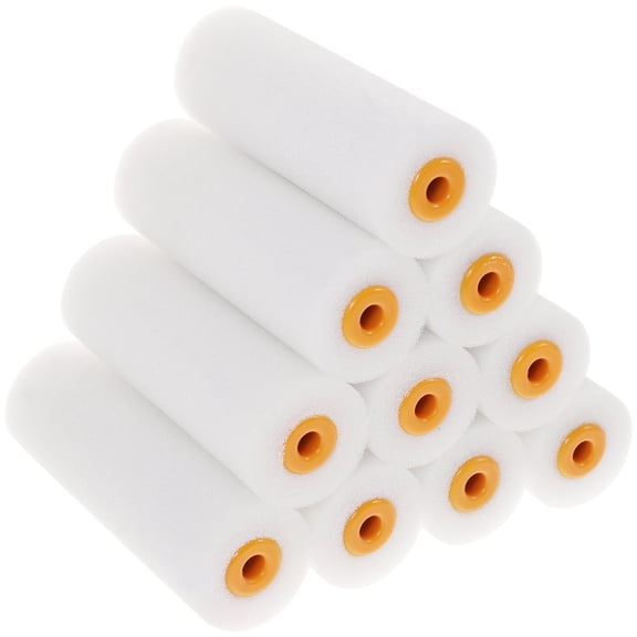FRCOLOR foams paint roller 10pcs Paint Roller Covers Small Paint Rollers House Painting Supply for Cabinet Wall(4 inch),4.13"X1.38"X1.38"