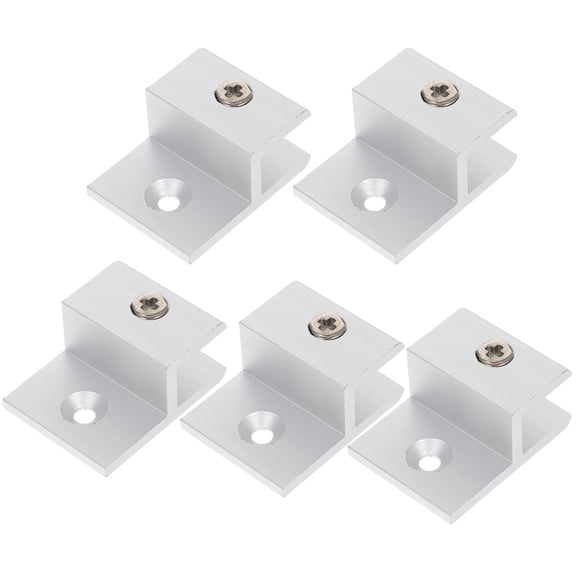 Unbranded Heavy Duty Shelf Brackets for Glass Made of Aluminum Alloy Silver Color Easy to Install No Drilling Required 5 Pieces