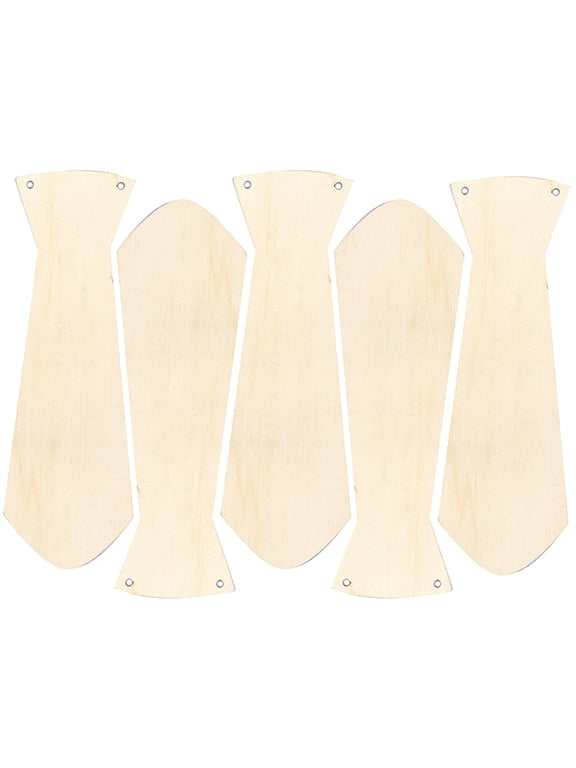 Unbranded Hand Painted Wooden Necktie for DIY Painting Fun and Creative Father's Day Gift Beige Plastic