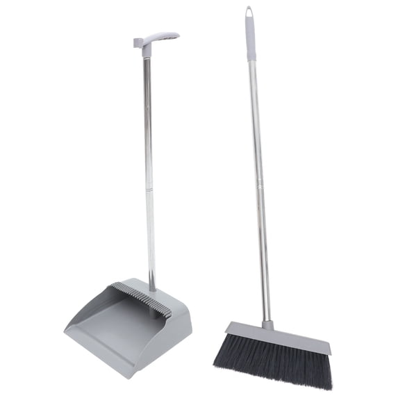 FRCOLOR push broom 1 Set Broom and Dustpan Home Cleaning Tools Supple Broom Garbage Dustpan Random Style,33.46"X10.63"X1.57"