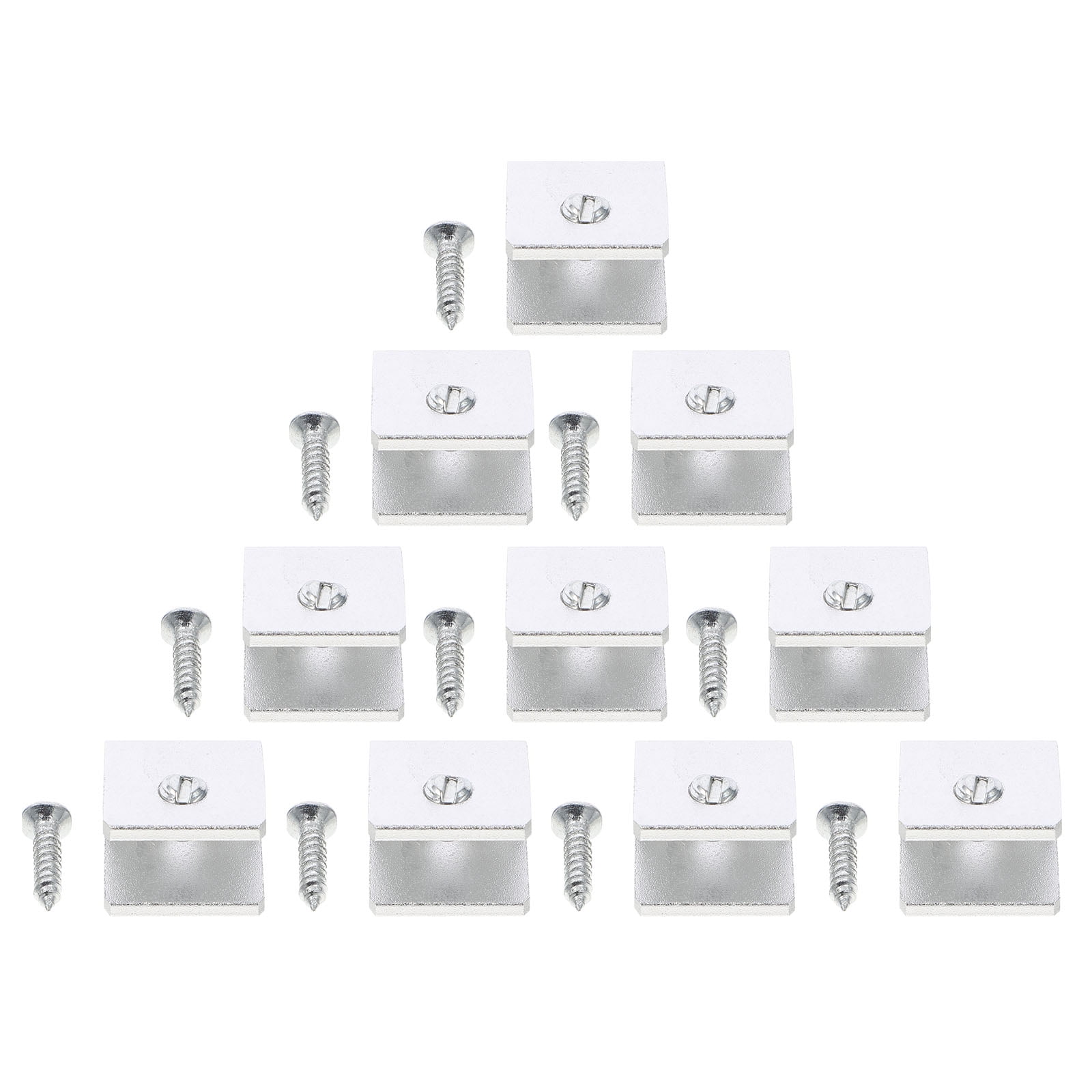 Waziaqoc 4-Pack Silver Shower Glass Clamps - Metal Shelf Brackets For Bathroom & Shower Glass Shelves