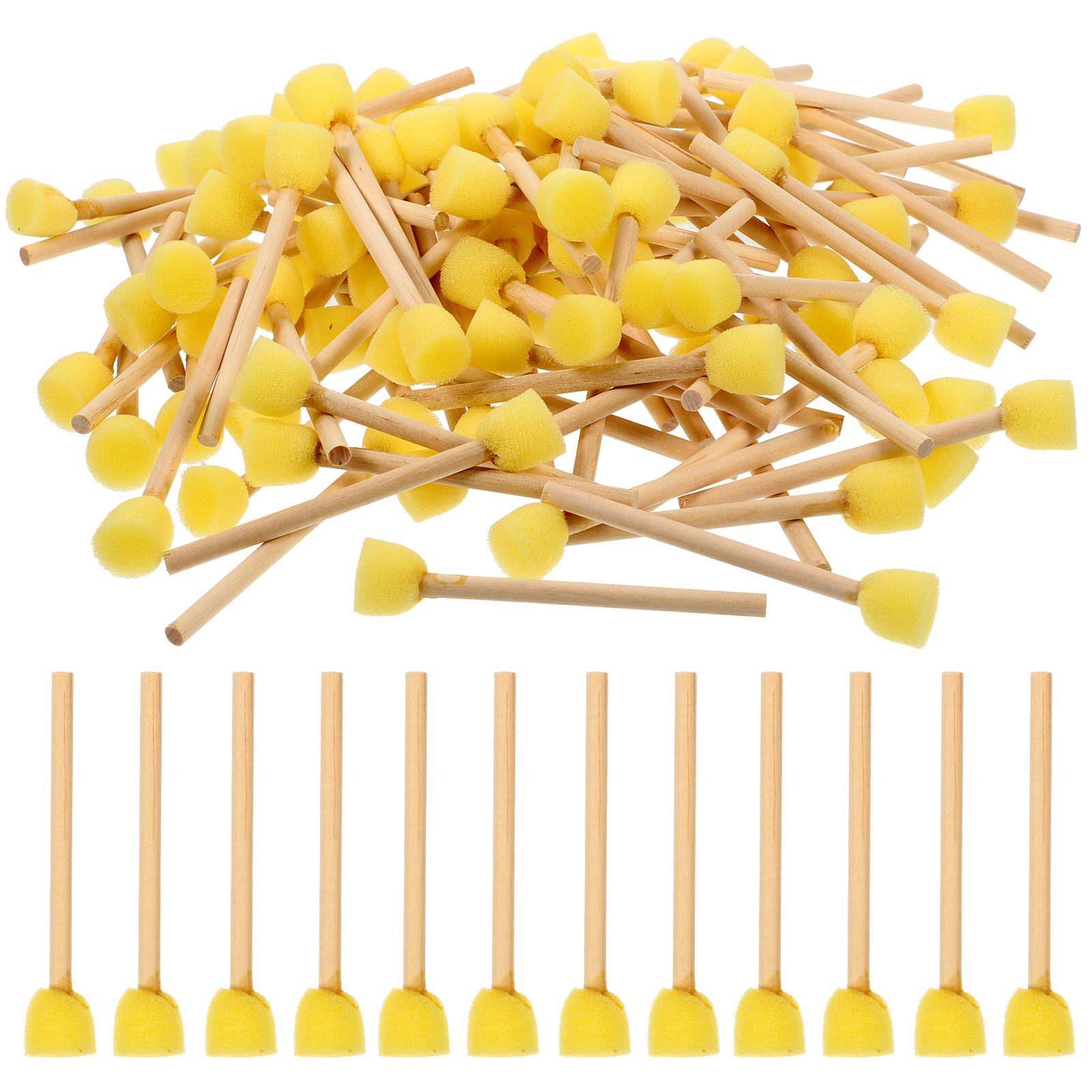 PAMINGONO Sponge Brushes Painting Tools Round Sponge Paint Wood 100Pcs Clay Modeling