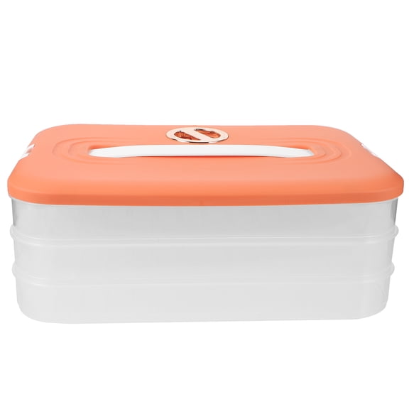 PAMINGONO Dumpling Storage Box Plastic Rectangular Food Storage 1 Set 12.2X9X4.5In