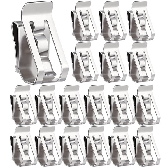 FRCOLOR wire clips 50pcs Solar Panel Cable Clamps Stainless Steel Cable Clamp Photovoltaic Clips (Silver),0.98"X0.5"X0.47"