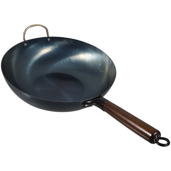 FRCOLOR wok Multifunctional Wok Iron Frying Household Cooking Pot Kitchen Frying ,12.6"X12.6"X3.15"