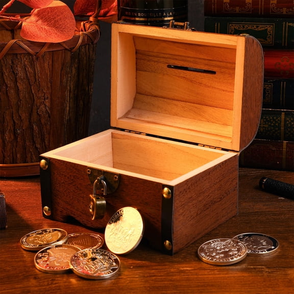 PAMINGONO Kids Metal Lockable Treasure Chest Storage Box - Toy Organizer, 1 Set