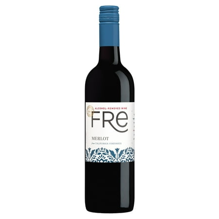 FRE Merlot California Red Wine, Alcohol-Removed, 750 ml Glass Bottle, 0% ABV