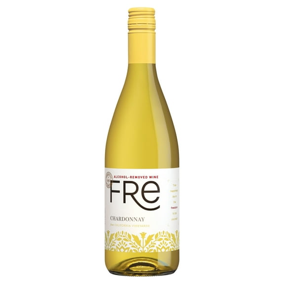 FRE Chardonnay California White Wine, Alcohol-Removed, 750 ml Glass Bottle, 0% ABV