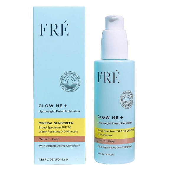 Fre Glow Me+, Lightweight Tinted Moisturizer, SPF 30, Medium-Deep, 1.69 fl oz (50 ml)