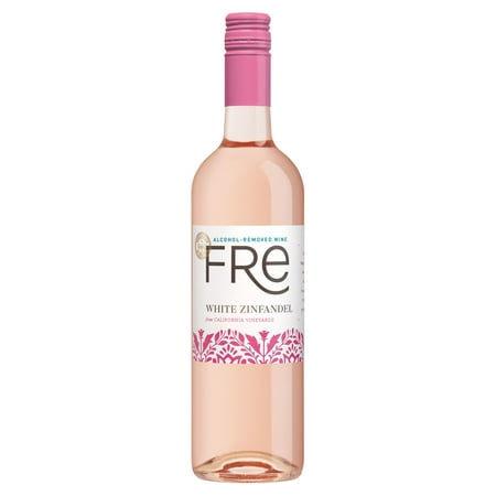 FRE White Zinfandel California Pink Wine, Alcohol-Removed, 750 ml Glass Bottle, 0% ABV