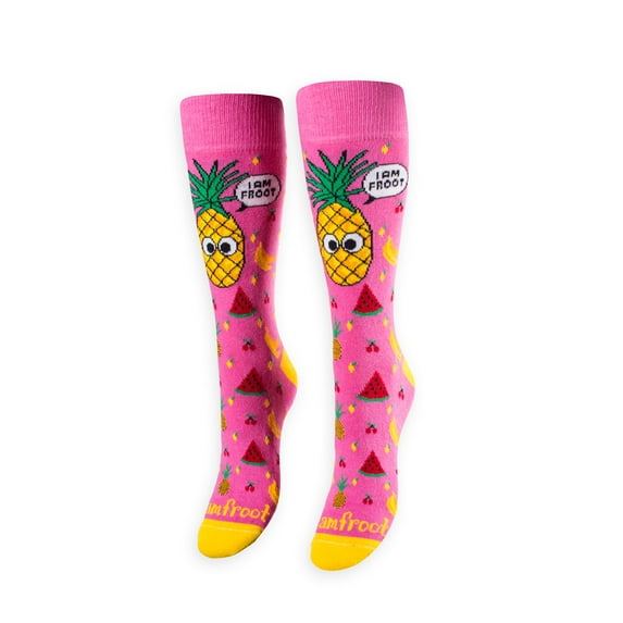FREAKER Feet, Unisex Fun Colorful Cotton Crew Socks, I Am Froot Pineapple