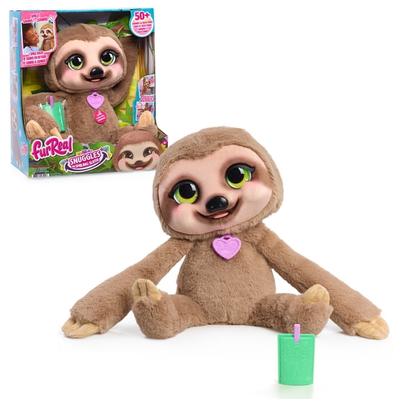 furReal Snuggles the Smiling Sloth, Interactive Plush Toy with 50+ Sounds & Reactions, Ages 4 and Up