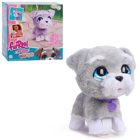FurReal Walk-a-Lots Schnauzer Interactive Walking Plush Puppy with Detachable Leash and Sounds, 8-Inch Toy Dog, Ages 4 and up