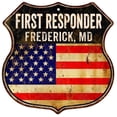 thumbnail image 1 of FREDERICK, MD First Responder USA 12x12 Metal Sign Fire Police 211110022490, 1 of 1