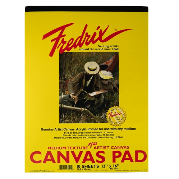 FREDRIX Creative Series White Canvas Pad, 12" x 16"