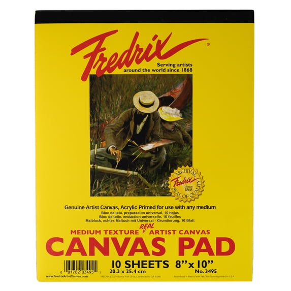 FREDRIX Creative Series White Canvas Pad, 8" x 10"