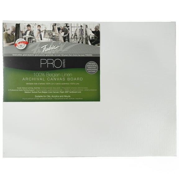 FREDRIX PRO Series Archival Linen Canvas Board, 16" x 20"