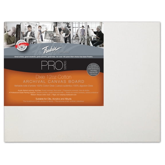 FREDRIX PRO Series Dixie 17.5 oz. Primed Archival Cotton Canvas Board, 11" x 14"