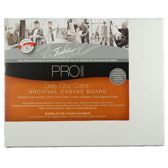 FREDRIX PRO Series Dixie 17.5 oz. Primed Archival Cotton Canvas Board, 12" x 16"