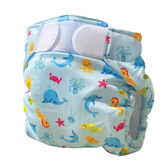 FREDS SWIM ACADEMY Reusable Diapers for Toddlers (20 lb - 35 lb) Essential Baby Swimming Diapers for Boys and Girls at Pool & Beach - Comfortable and Leak-Proof Solution (Blue)