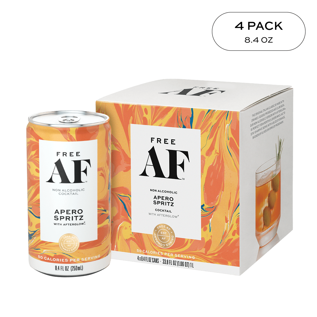 FREE AF Apero Spritz Non-Alcoholic Sparkling Cocktail, Ready to Drink Mocktail, 8.4 fl oz Can