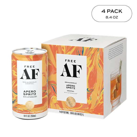 FREE AF Apero Spritz Non-Alcoholic Sparkling Cocktail, Ready to Drink Mocktail, 8.4 fl oz Can
