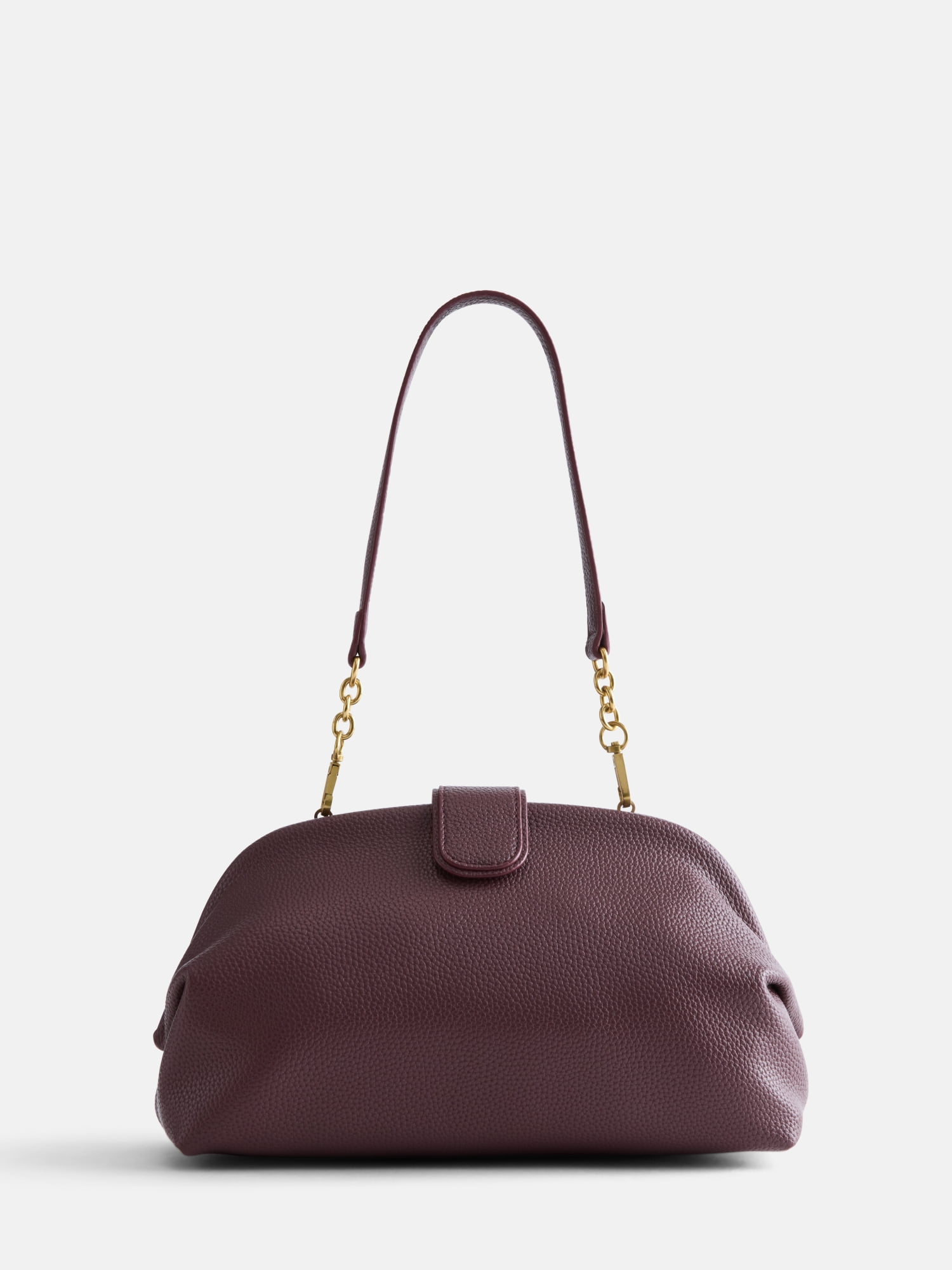 Free Assembly Women's Faux Leather Clutch Handbag, Deep Chianti
