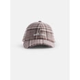thumbnail image 1 of Free Assembly Women's Plaid Baseball Cap, Brown, 1 of 3