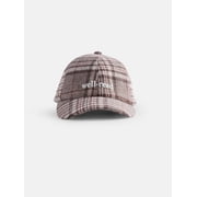 Women's Plaid Baseball Cap, Brown