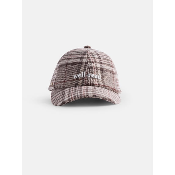 Free Assembly Women's Plaid Baseball Cap, Brown