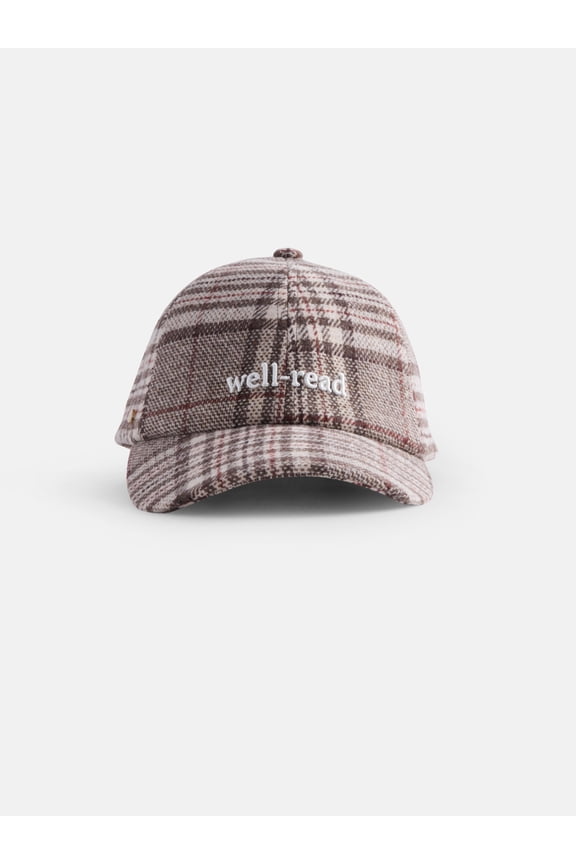 Women's Plaid Baseball Cap, Brown