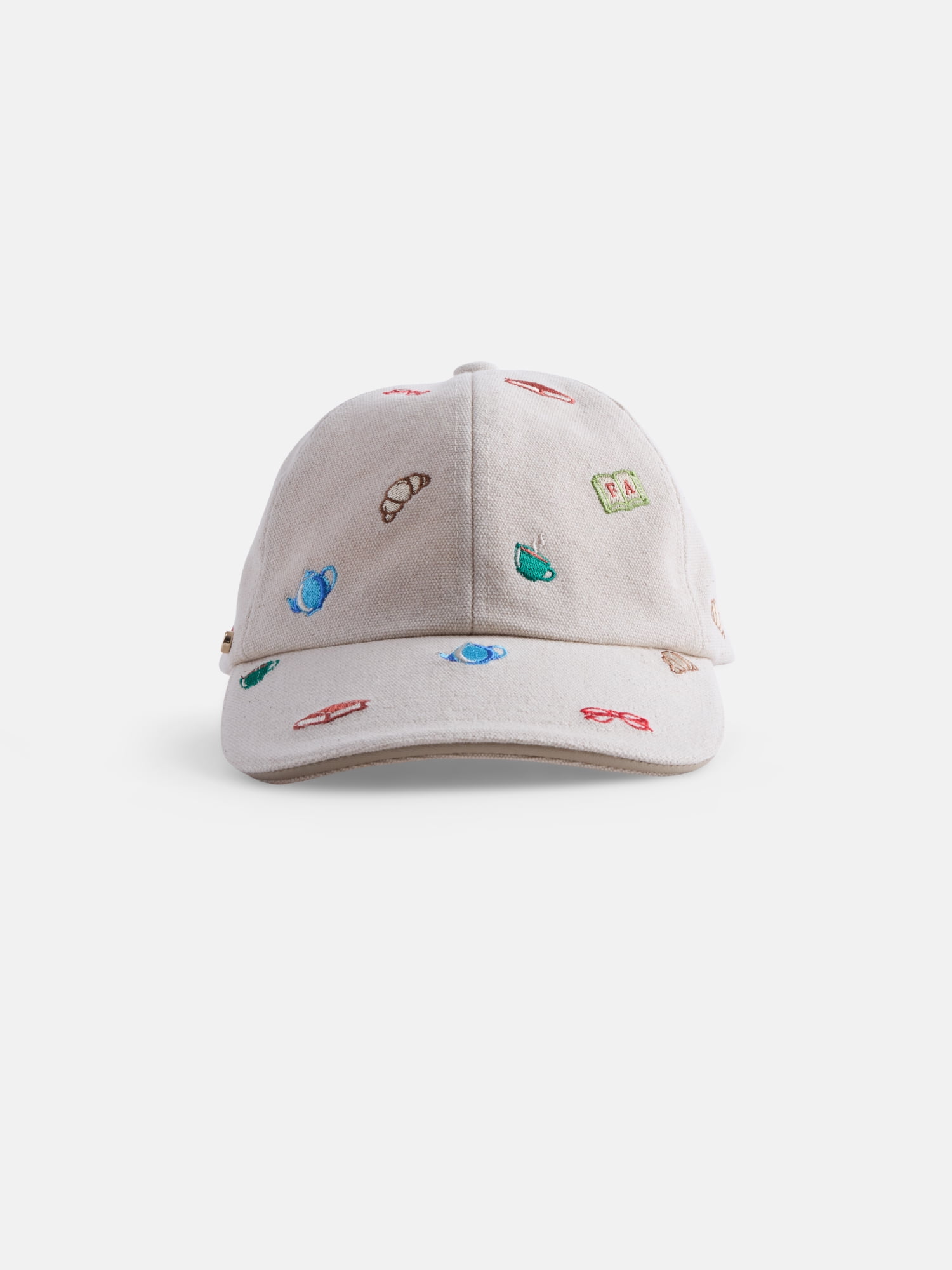 Free Assembly Women's Embroidered Baseball Cap, Cream