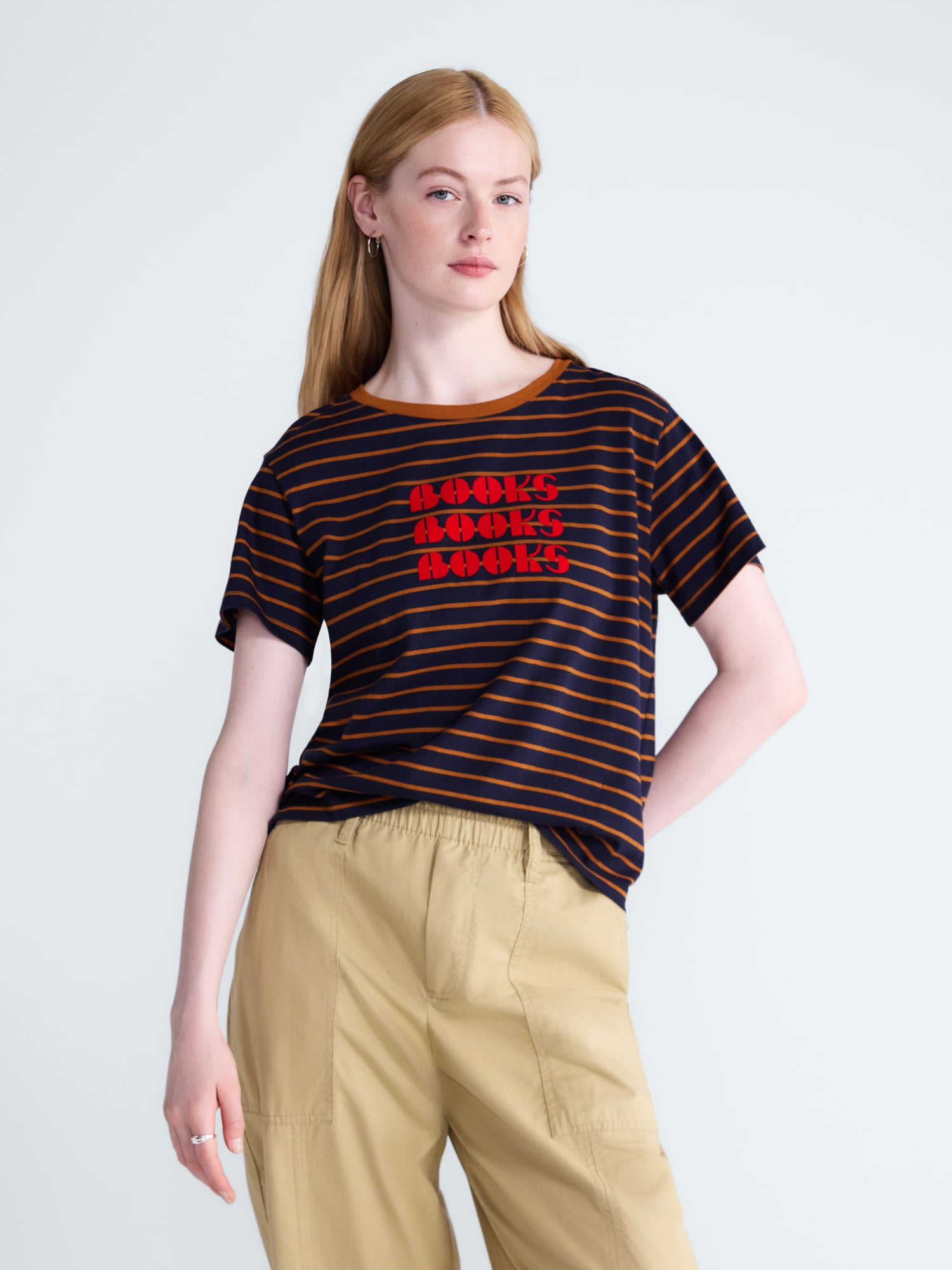 Free Assembly Women's and Women's Plus Cotton Cropped Boxy Tee with Short Sleeves, Sizes XS-4X