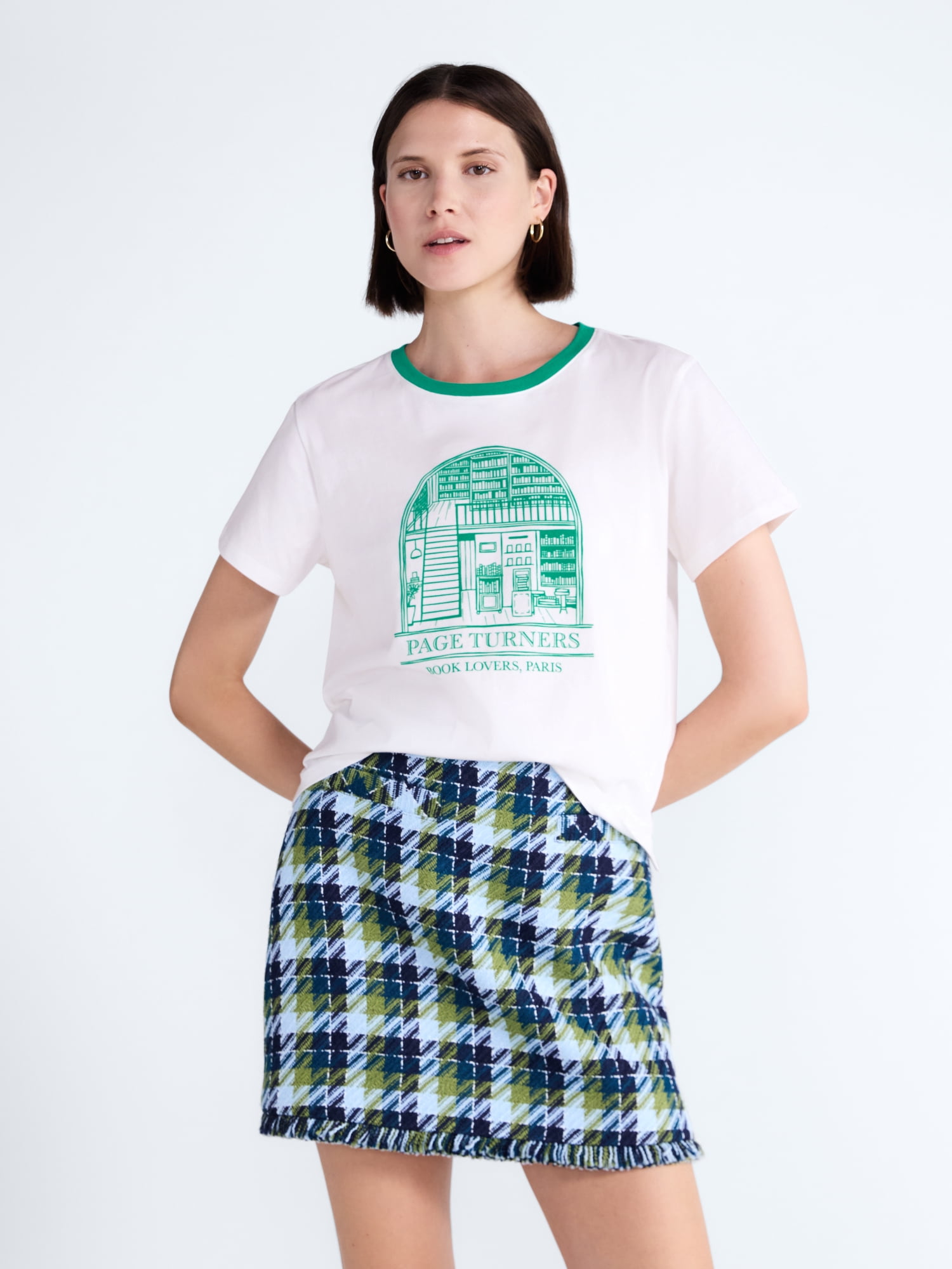 Free Assembly Women's and Women's Plus Cotton Cropped Boxy Tee with Short Sleeves, Sizes XS-4X