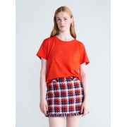 Free Assembly Women's and Women's Plus Cotton Cropped Boxy Tee with Short Sleeves, Sizes XS-4X