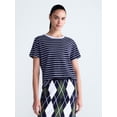 thumbnail image 1 of Free Assembly Women's and Women's Plus Cotton Cropped Boxy Tee with Short Sleeves, Sizes XS-4X, 1 of 4