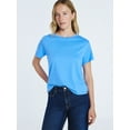 thumbnail image 1 of Free Assembly Women's and Women's Plus Cotton Cropped Boxy Tee with Short Sleeves, Sizes XS-4X, 1 of 5