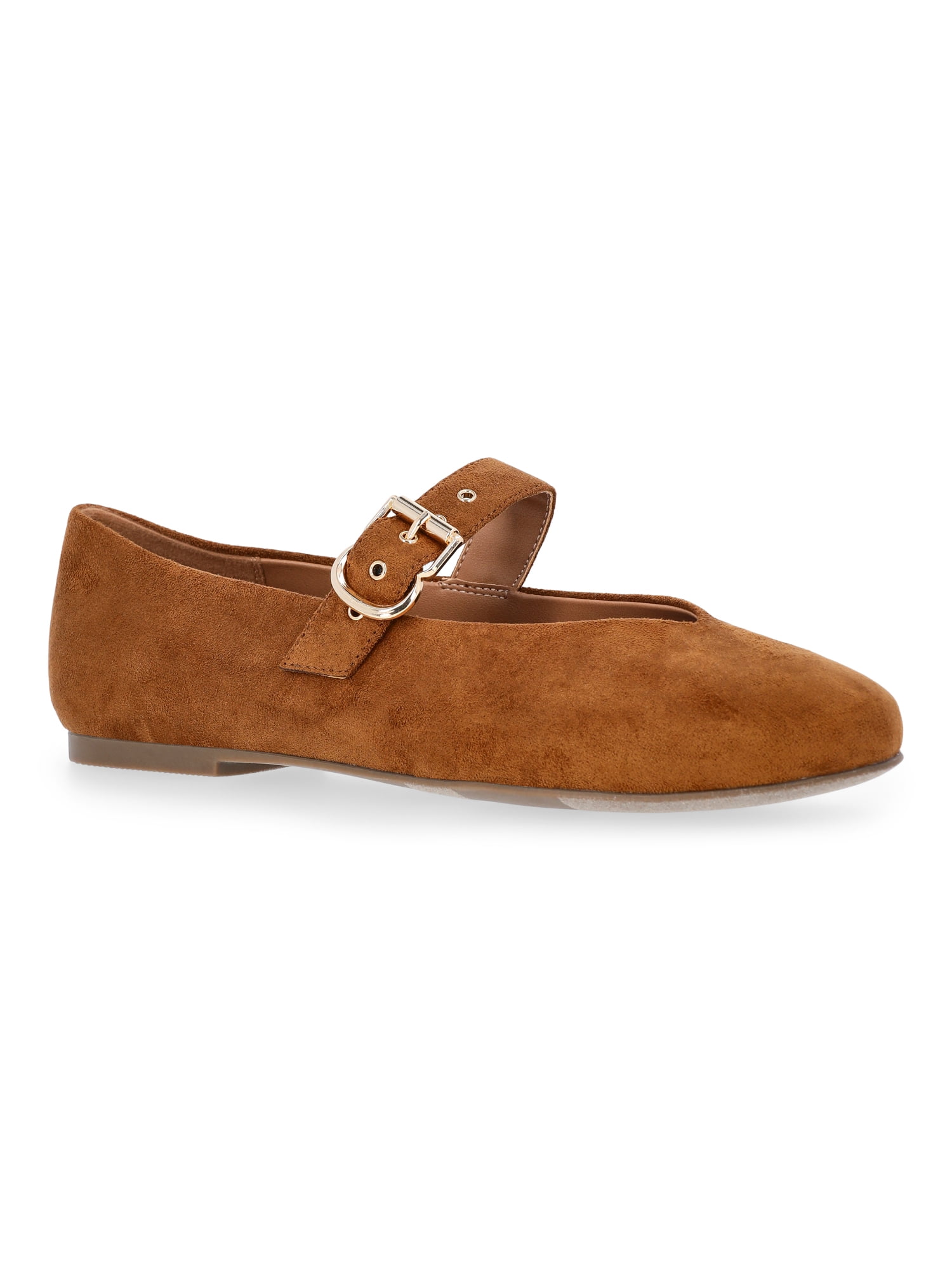 Free Assembly Women's Faux Suede Mary Jane Ballet Flats