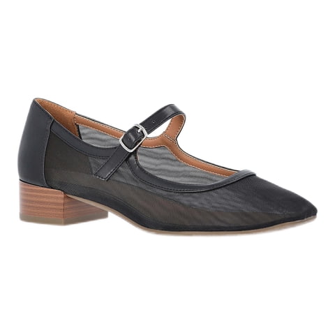 Women's Mesh Block Heel Mary Jane Shoes
