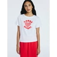 thumbnail image 1 of Free Assembly Women's and Women’s Plus Cotton Cropped Boxy Heart Tee with Short Sleeves, Sizes XS-4X, 1 of 6