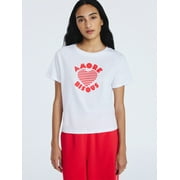 FREE ASSEMBLY Women's and Women's Plus Cotton Cropped Boxy Tee with Short Sleeves, Sizes XS-4X