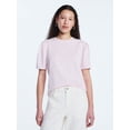 thumbnail image 1 of Free Assembly Women's and Women's Plus Crewneck Tee with Puff Sleeves, XS-4X, 1 of 5