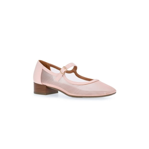 Women's Mesh Block Heel Mary Jane Shoes