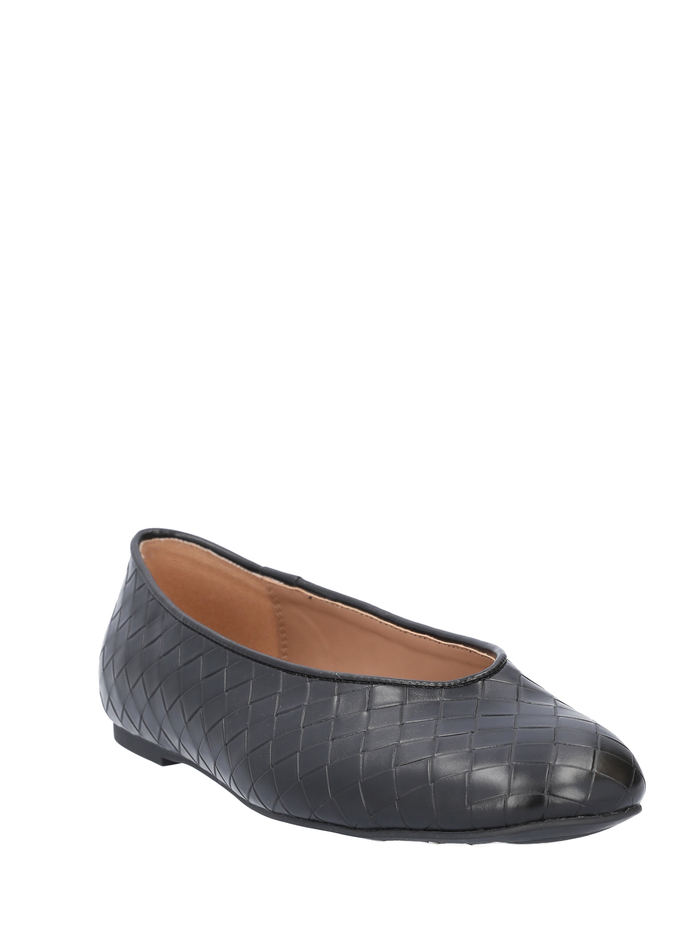 Free Assembly Women's Faux Leather Basketweave Textured Flats, Sizes 6-11