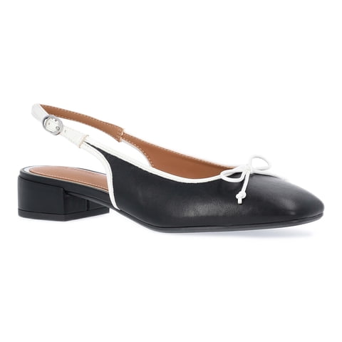 Women's Slingback Block Heel Shoes with Front Bow