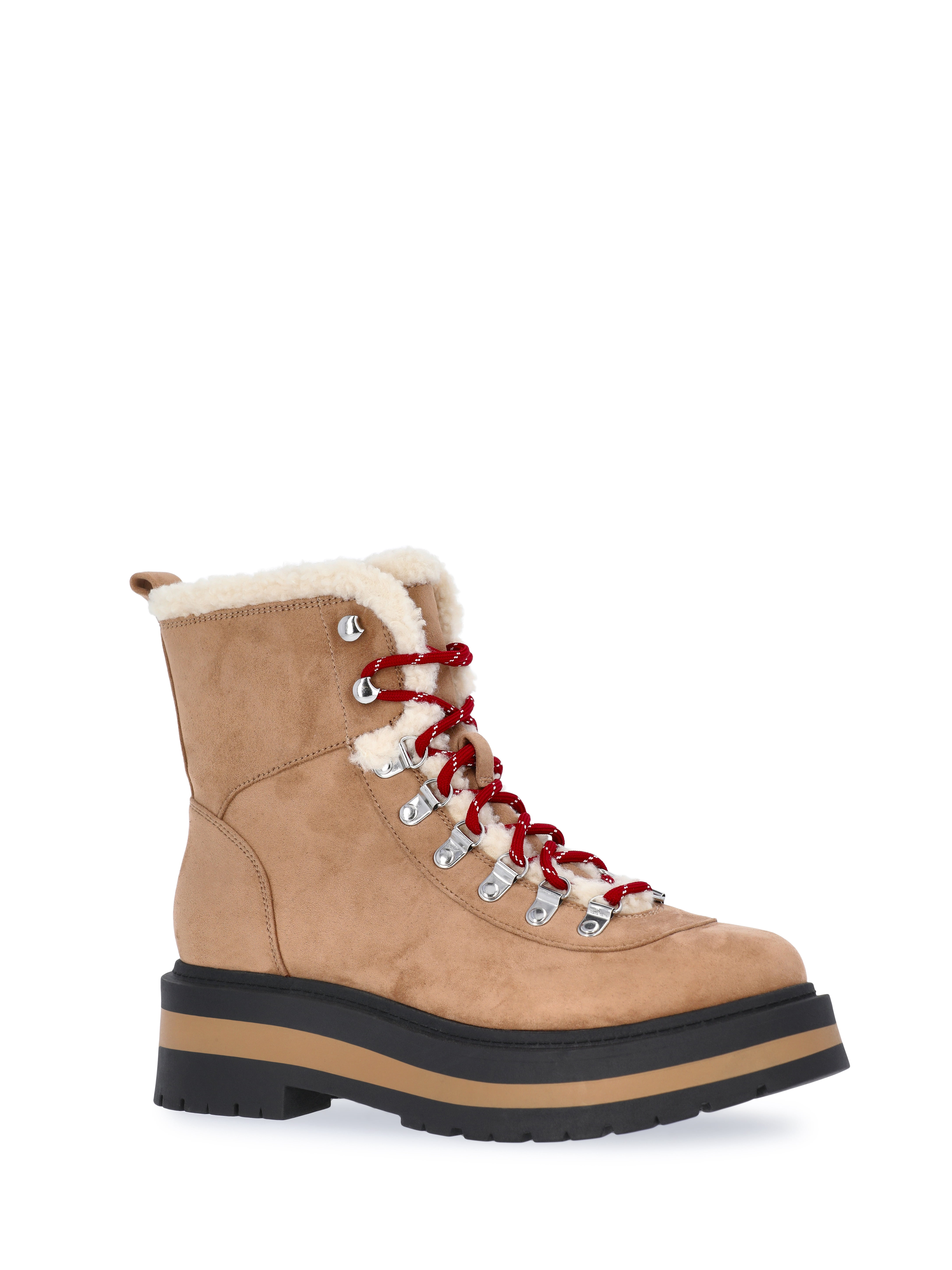 Free Assembly Women's Lace-Up Faux Shearling Booties