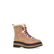 Free Assembly Women's Lace-Up Faux Shearling Booties